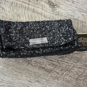 Victoria's Secret black sequin clutch *new*